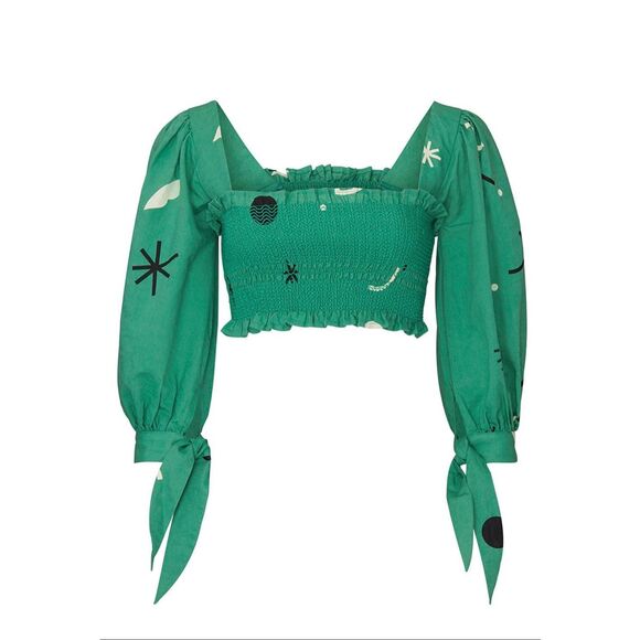 CAPULET Gracia Smocked Crop Top 🩶 - Picture 3 of 11